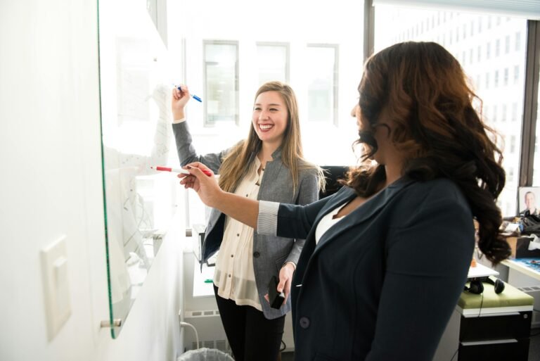 Women writing on a white board, Time Management, Prioritization, Procrastination Avoidance, Frank Berrocal. #FrankBerrocal